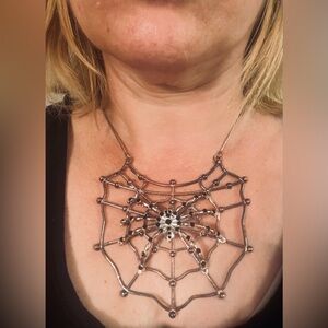 Y2K Goth Spider Web Necklace
